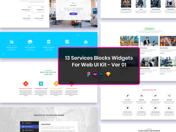 13 Services Blocks Widgets for Web UI Kit Ver-01 preview picture