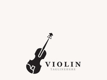Violin instrument, vintage violin orchestra music design template