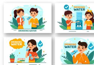 9 Drinking Water Illustration