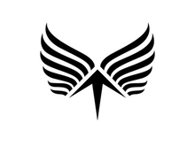 Black wing falcon bird logo