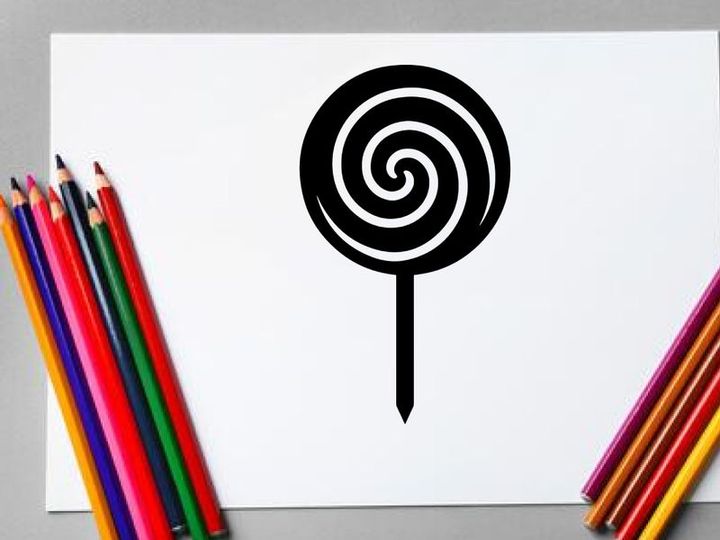 Black and White Spiral Lollipop with Stick, Classic Candy Treat