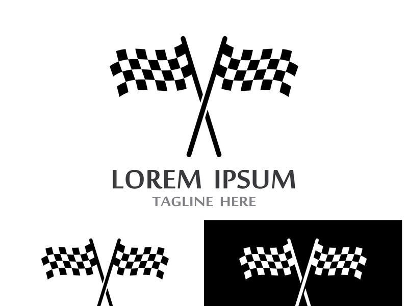 Creative and modern racing flag logo design.