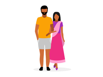 Indian family flat illustration preview picture