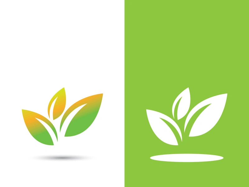 Logos of green tree leaf ecology nature element vector