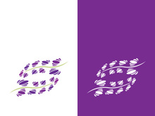 Fresh lavender flower logo vector flat design