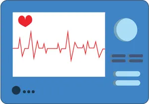 Flat illustration of EKG Machine