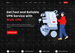 VPN UI/UX Landing Page Design