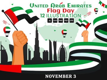 12 United Arab Emirates Flag Day Illustration preview picture