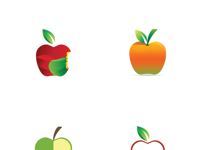 Colorful apple fruit logo design.