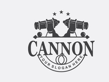 Cannon Logo, Elegant Simple Design Retro Vintage Style