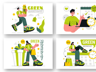 9 Green Monday Sale Illustration