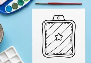 Christmas star ornament outline drawing for festive holiday coloring page design