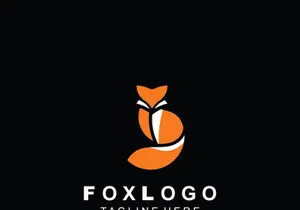 Fox logo design simple and minimalist template. abstract animal Fox tail illustration