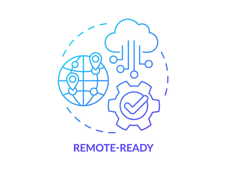 Remote-ready blue gradient concept icon