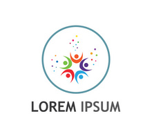 Community of people logo design with creative idea.
