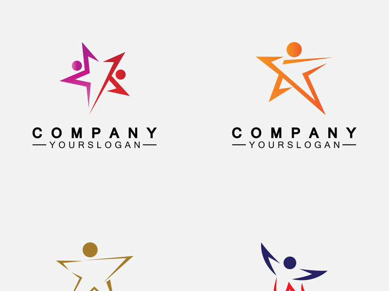 Star people success logo and symbol icon Template