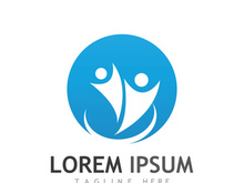 Community of people logo design with creative idea.