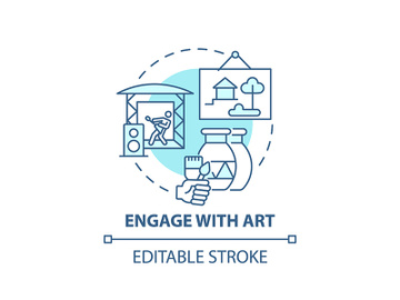 Engage with art concept icon preview picture