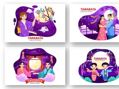 15 Tanabata Festival Vector Illustration