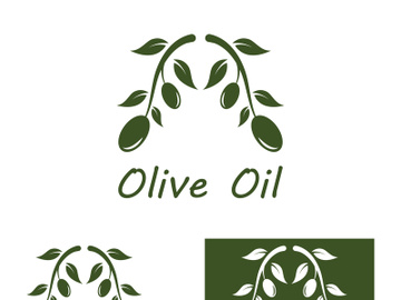 Branched olive fruit logo with creative idea. preview picture