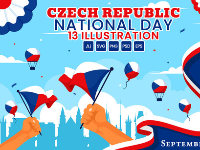 13 Czech Republic National Day Illustration