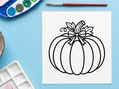 Coloring pumpkin for Halloween. Festive autumn decoration with a pumpkin.