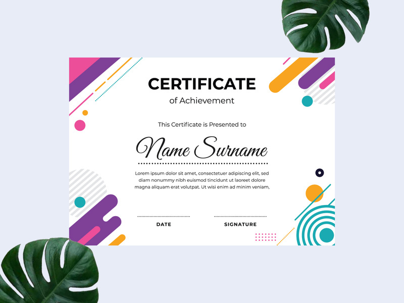 Modern certificate design template