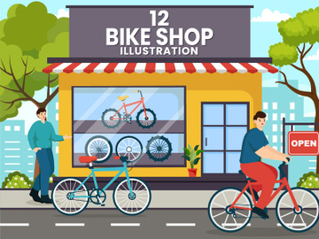 12 Bike Shop Illustration preview picture