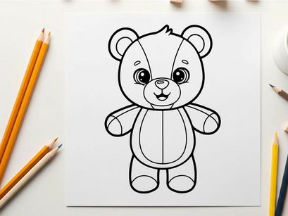 Cute cartoon teddy bear standing vector illustration