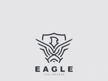 Eagle Logo minimalist style design template. Falcon Logotype Emblem identity preview picture