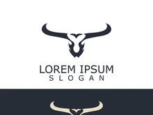 Horns Animal bull simple logo design vector template