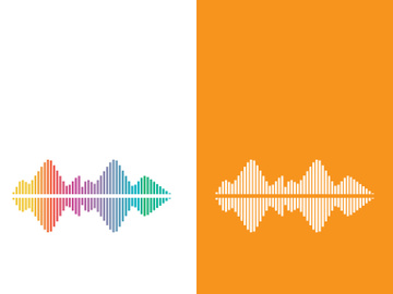 Sound waves logo background modern music vector image preview picture