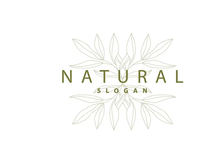 Leaf Line Logo, Beautiful Hand Drawn Design