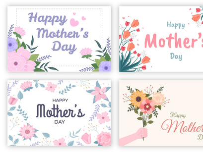 23 Happy Mother Day Flat Design Illustration