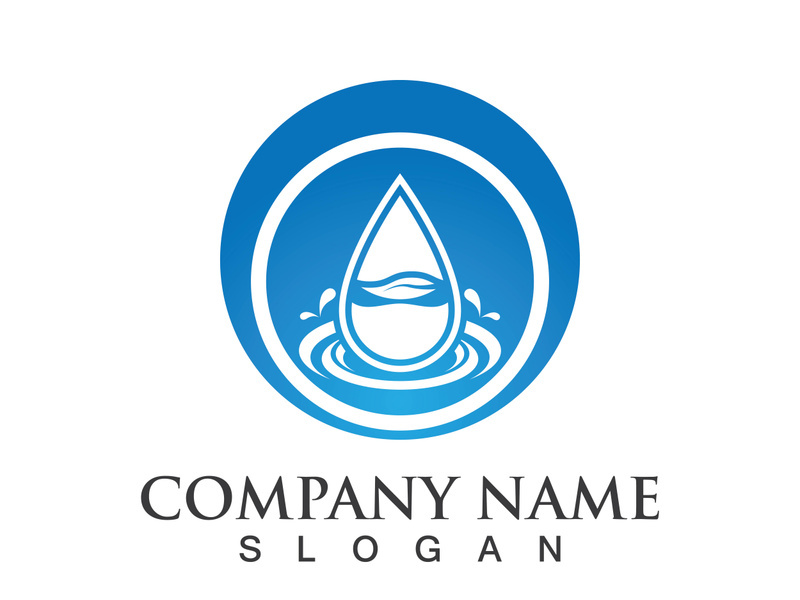Blue water drop vector logo icon illustration images