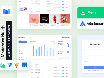 Modernize Free Nuxtjs Admin Dashboard Template preview picture