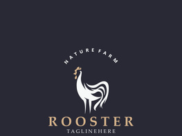 Modern and minimalist rooster logo design, poultry farm logo, vintage symbol preview picture