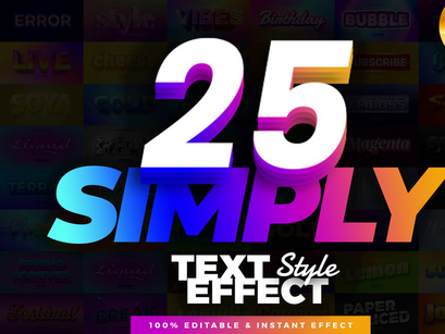 25 in 1 Bundle Simply Text Effect Style