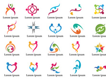 Adoption child family care logo vector