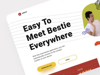 Amigo - Hero Meet Online Landing Page