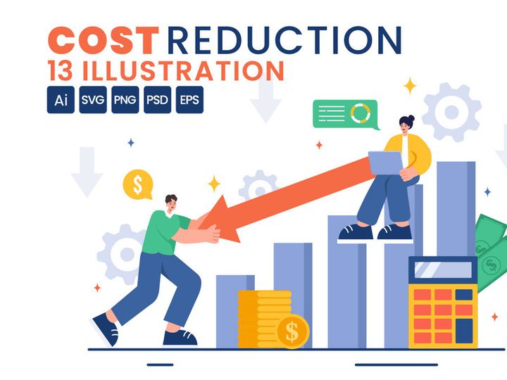 13 Cost Reduction Business Illustration
