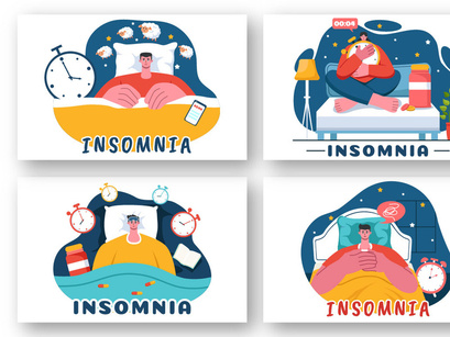 9 Insomnia Vector Illustration