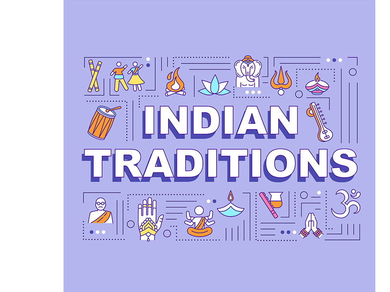 Indian traditions word concepts banner