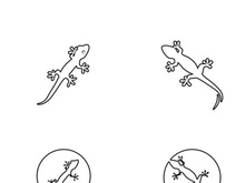 Lizard Chameleon Gecko Silhouette black vector