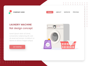 Laundry machine flat design concept preview picture