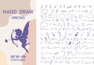 hand drawing arrows doodle collection