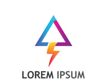 Colorful electric lightning logo design.