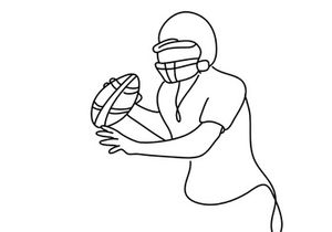 Line art flat illustration Super Bowl