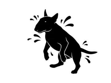 A silhouette of a dog with motion lines around its body silhouette preview picture