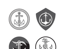 Anchor logo icon boat ship marine navy design vector